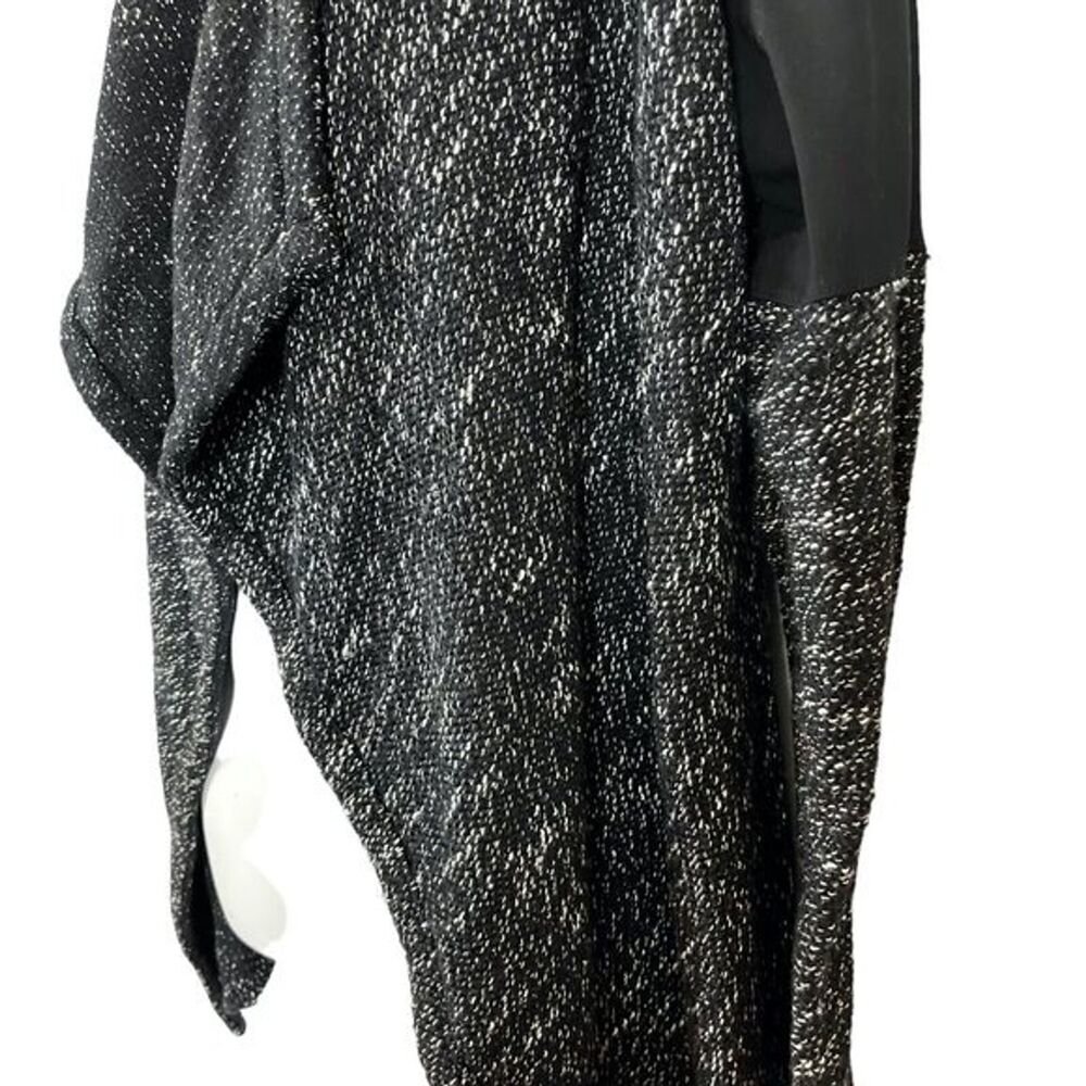 BNCI Women's Black & White size Large Open Cardigan Sweater Asymmetrical Jacket - Picture 9 of 16